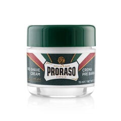 PRORASO Крем Перед Бритьем Смягчающий Освежающий, зеленая линия, 15 мл. цена и информация | Косметика и средства для бритья | 220.lv