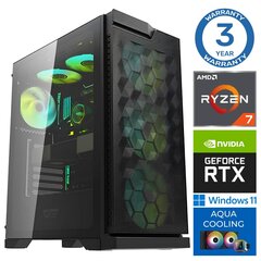 INTOP AQUA Ryzen 7 7700X 16GB DDR5 1TB SSD M.2 NVME RTX3060 12GB WIN11Pro цена и информация | Стационарные компьютеры | 220.lv