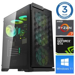 INTOP Ryzen 7 5700X 32GB 1TB SSD M.2 NVME GTX1650 4GB WIN11 цена и информация | Стационарные компьютеры | 220.lv