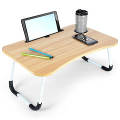 Portatīvo datoru galds, gaiši brūns cena un informācija | Datorgaldi, rakstāmgaldi, biroja galdi | 220.lv