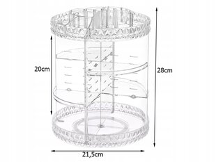 Вращающийся органайзер для макияжа, акрил, 21,5 x 28 см. цена и информация | Косметички, косметические зеркала | 220.lv