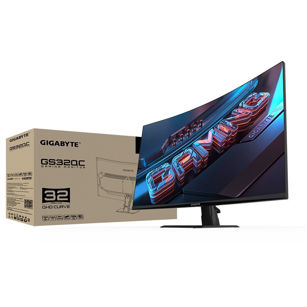 Gigabyte GS32QC datora monitors 80 cm (31,5") 2560 x 1440 pikseļi Quad HD LCD Melns цена и информация | Monitori | 220.lv