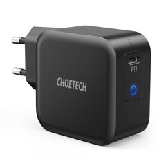 Быстрое зарядное устройство, Choetech Q60061, GaN USB Type-C , 61 Вт, 3 А., PowerDelivery, черный цена и информация | Зарядные устройства для телефонов | 220.lv