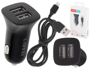 Автомобильное зарядное устройство L-brno dual USB + lightning цена и информация | Зарядные устройства для телефонов | 220.lv