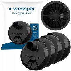 4x картридж Wessper Actitex для бутылки с фильтром Аквафор Сити - замена цена и информация | Фильтры для воды, чистящие устройства | 220.lv