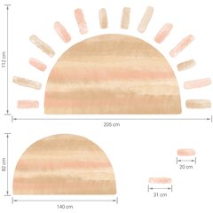 Наклейки на стену Pastelowe Love розовые солнце цена и информация | Декоративные наклейки | 220.lv