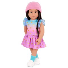 OUR GENERATION Комплект одежды Розовое платье с сердечками цена и информация | Игрушки для девочек | 220.lv