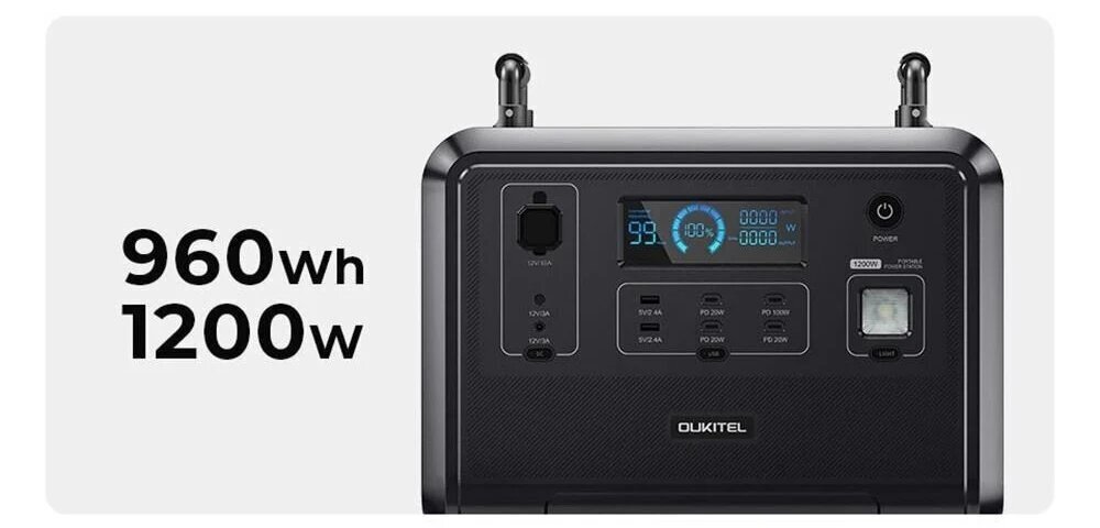 Elektrostacija OUKITEL P1201 960Wh, 1200W, 11 izejas cena un informācija | Barošanas avoti | 220.lv