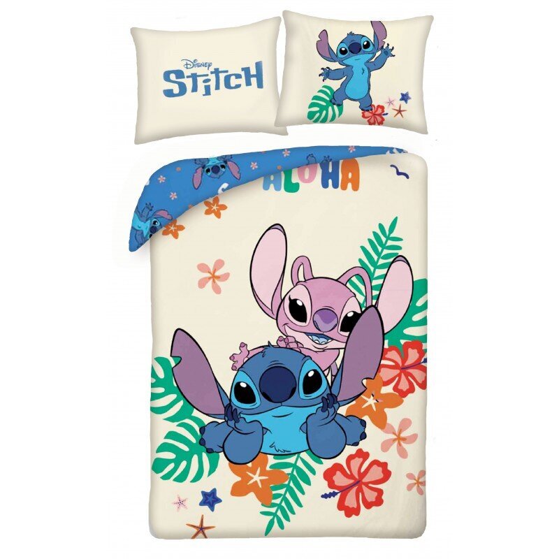 Bērnu gultas veļas komplekts Lilo and Stitch 140×200cm, 2 daļas цена и информация | Bērnu gultas veļa | 220.lv