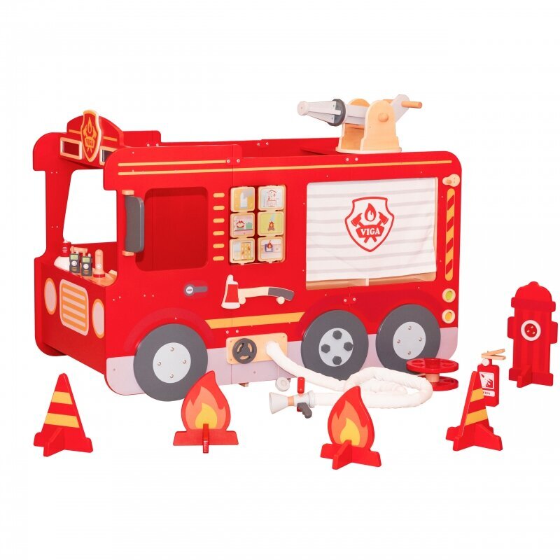 Interaktīva koka Montessori ugunsdzēsēju mašīna ar skaņas efektiem Viga цена и информация | Rotaļlietas zēniem | 220.lv
