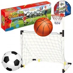 Набор для игры в футбол и баскетбол с аксессуарами 2 в 1, белый, WOOPIE цена и информация | Игры на открытом воздухе | 220.lv