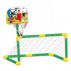 Futbola un basketbola komplekts ar piederumiem 2in1 Woopie, zaļš cena un informācija | Spēles brīvā dabā | 220.lv