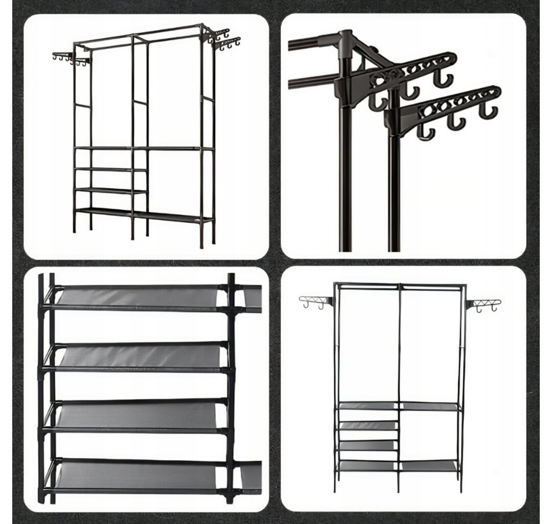 Drēbju pakaramais MuvuHome, melns cena un informācija | Drēbju pakaramie | 220.lv
