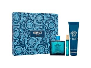 Косметический набор Versace Eros Man для мужчин: парфюмированная вода EDP, 100 мл + гель для душа, 150 мл + парфюмированная вода EDP, 10 мл цена и информация | Женские духи | 220.lv