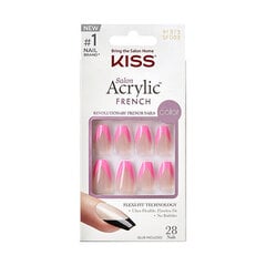 Mākslīgie nagi Kiss Salon Acrylic French Color Squared, 28 gab. cena un informācija | Nagu kopšanas piederumi | 220.lv