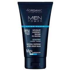 Nomierinošs balzams pēc skūšanās 4organic Men Power Sensitive, 150ml cena un informācija | Skūšanās piederumi, kosmētika | 220.lv