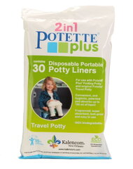 Potty ievietot tualetes sēdekļa vāks vienreizējās lietošanas maisiņi 30 gab. cena un informācija | Bērnu podiņi | 220.lv