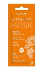 Vitamīnu maska ​​sejai, kaklam un dekoltē zonai Flos-Lek Vitamins. Maska, 6 ml cena un informācija | Sejas maskas, acu maskas | 220.lv