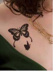Временная татуировка с бабочками, Electronics LV-300010, черная, 1шт цена и информация | Кисти для макияжа, спонжи | 220.lv