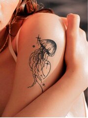 Временная татуировка с медузой, Electronics LV-300016, черная, 1шт цена и информация | Кисти для макияжа, спонжи | 220.lv