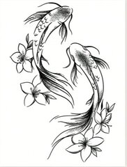 Pagaidu tetovējums ar zivtiņu Electronics LV-300027, 1 gab. cena un informācija | Kosmētikas otas, sūkļi | 220.lv