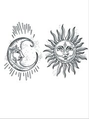 Pagaidu tetovējums ar sauli un mēnesi Electronics LV-300034, 1 gab. cena un informācija | Kosmētikas otas, sūkļi | 220.lv
