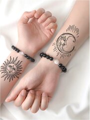 Временная татуировка с солнцем и луной, Electronics LV-300034, черная, 1шт цена и информация | Кисти для макияжа, спонжи | 220.lv