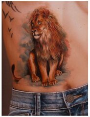 Временная татуировка со львом, Electronics LV-300038, коричневая, 1шт цена и информация | Кисти для макияжа, спонжи | 220.lv