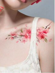 Pagaidu tetovējums ar ķiršu ziedu rakstu Electronics LV-300043, 1 gab. cena un informācija | Kosmētikas otas, sūkļi | 220.lv
