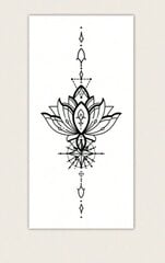 Pagaidu tetovējums ar lotosa ziedu Electronics LV-300048, 1 gab. cena un informācija | Kosmētikas otas, sūkļi | 220.lv