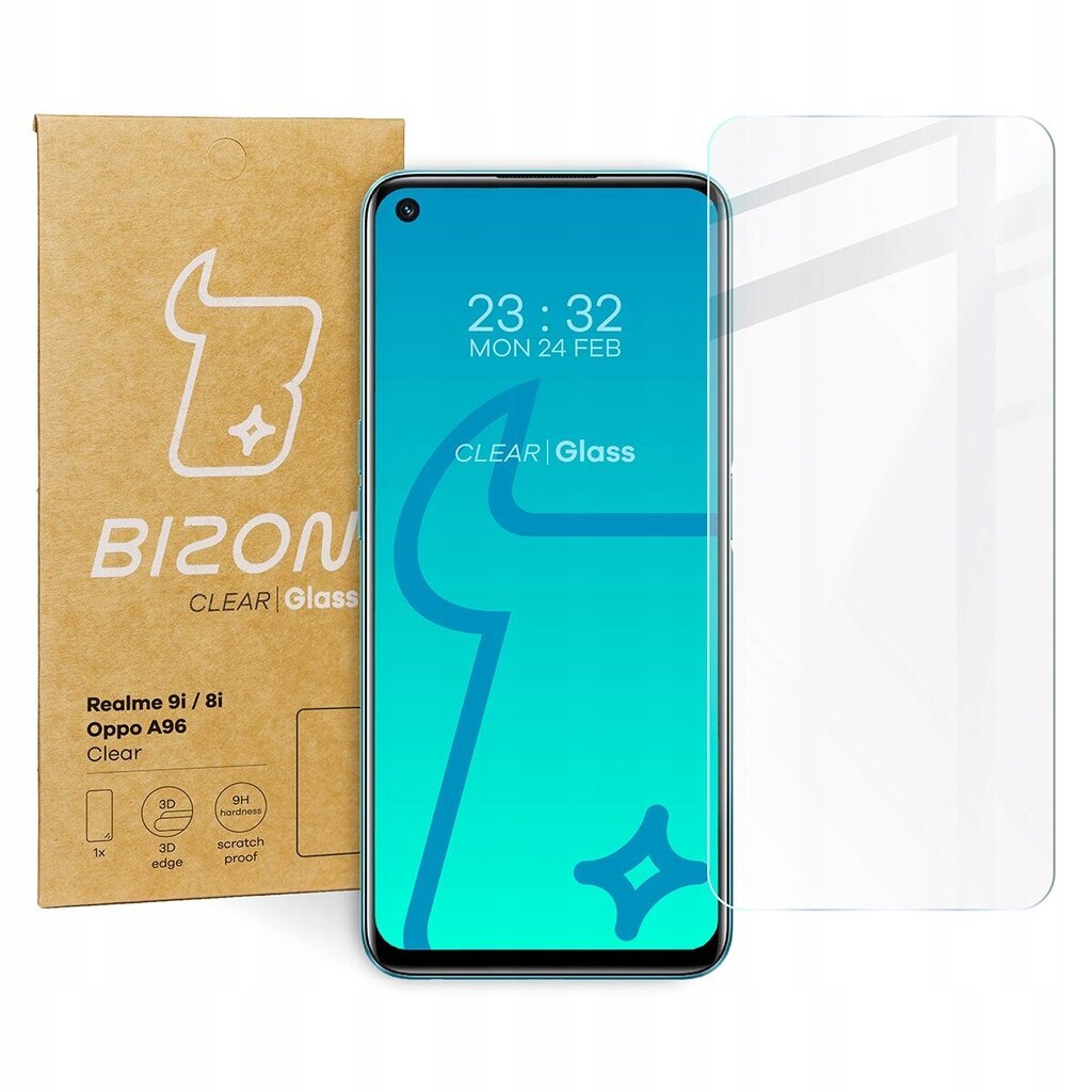 Rūdīts stikls Bizon Realme 9i / 8i Oppo A96 cena un informācija | Ekrāna aizsargstikli | 220.lv