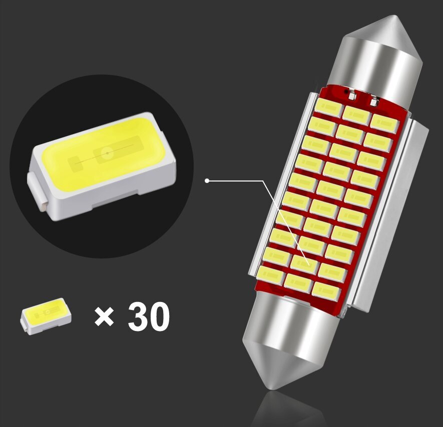 LED spuldze Xstorm 39mm C3W C5W 30Smd cena un informācija | Auto spuldzes | 220.lv