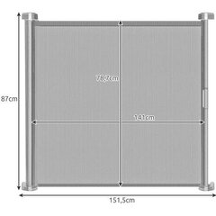 Durvju drošības vārti, 87x151,5 cm cena un informācija | Bērnu drošības preces | 220.lv