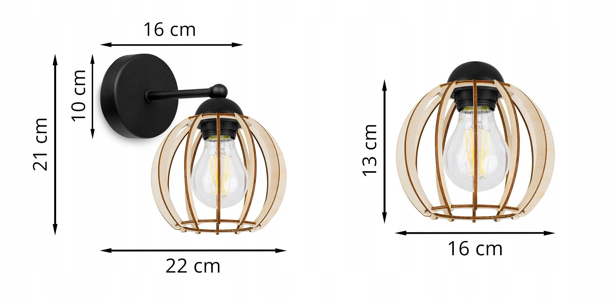 LightHome sienas lampa Timber cena un informācija | Sienas lampas | 220.lv