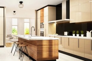 LightHome griestu lampa Timber, melna, koks цена и информация | Потолочные светильники | 220.lv