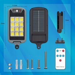 LED āra apgaismojums ar saules bateriju un kustības sensoru Fluxar cena un informācija | Āra apgaismojums | 220.lv