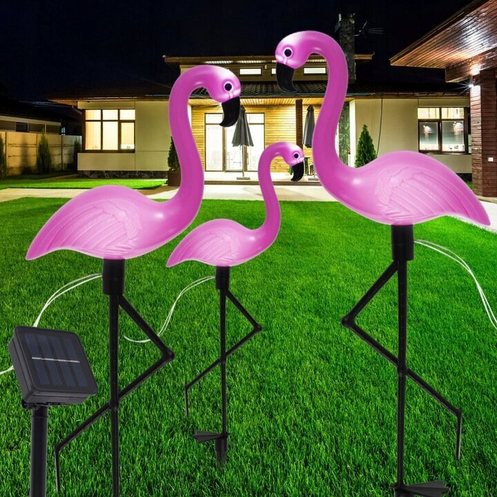 Dārza lampas ar saules baterijām Fluxar Flamingos, 3 gab. cena un informācija | Āra apgaismojums | 220.lv