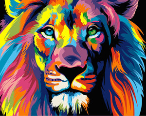 Krāsu komplekts pēc cipariem, Lauva, 40x50 cm H014 cena un informācija | Gleznas pēc numuriem | 220.lv