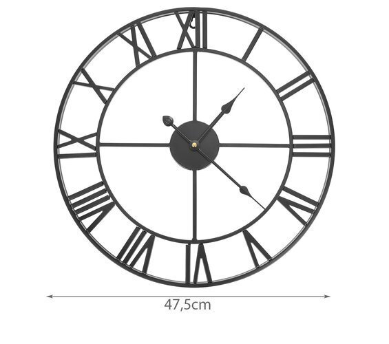 Retro stila sienas pulkstenis, melns cena un informācija | Pulksteņi | 220.lv