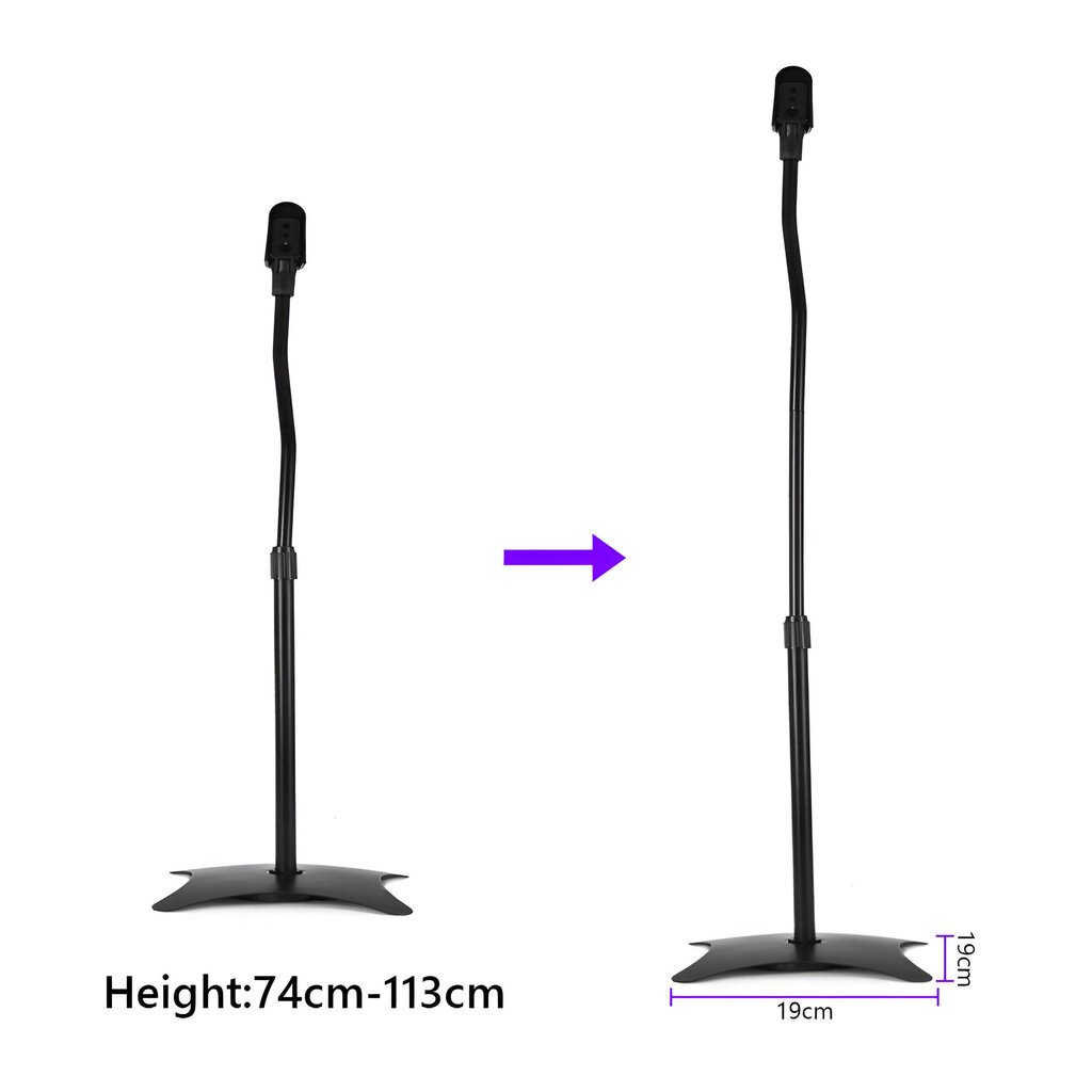 2 skaļruņu statīvu komplekts ar regulējamu augstumu Livman cena un informācija | Mūzikas instrumentu piederumi | 220.lv