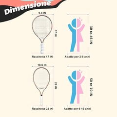 Tenisa rakete bērniem Pikasen, dažādu krāsu cena un informācija | Āra tenisa preces | 220.lv
