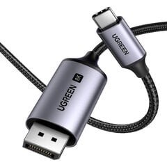 Ugreen CM556 cable with USB-C and DisplayPort 8K connectors, 2 m long - gray цена и информация | Кабели и провода | 220.lv