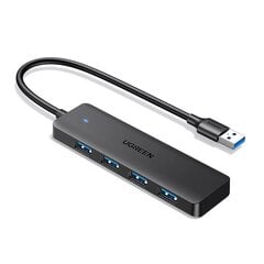 Ugreen CM219 HUB with 4 USB-A 3.0 ports and USB-A 3.0 cable - black цена и информация | Адаптеры и USB разветвители | 220.lv
