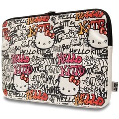 Hello Kitty Sleeve HKCSZPDGPTE 14" beżowy|beige Zip PU Tags Graffiti цена и информация | Чехлы для планшетов и электронных книг | 220.lv