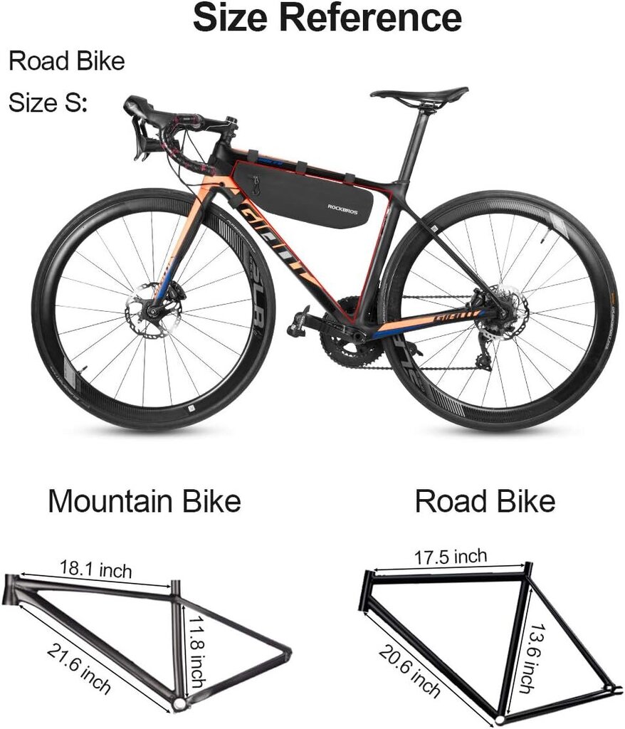 Velosipēda rāmja soma Rockbros AT572, melna cena un informācija | Velo somas, telefona turētāji | 220.lv