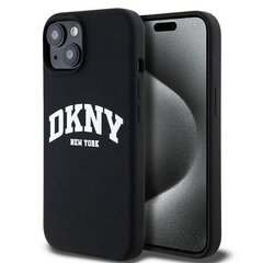 DKNY DKHMP15XSNYACH iPhone 15 Pro Max 6.7" czarny|black hardcase Liquid Silicone White Printed Logo MagSafe цена и информация | Чехлы для телефонов | 220.lv