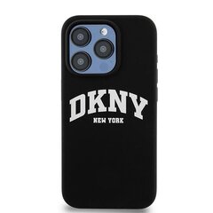 DKNY DKHMP15LSNYACH iPhone 15 Pro 6.1" czarny|black hardcase Liquid Silicone White Printed Logo MagSafe цена и информация | Чехлы для телефонов | 220.lv