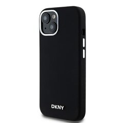 DKNY DKHMP15SSMCHLK iPhone 15 | 14 | 13 6.1" czarny|black hardcase Liquid Silicone Small Metal Logo MagSafe цена и информация | Чехлы для телефонов | 220.lv