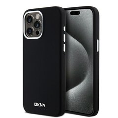 DKNY DKHMP15XSMCHLK iPhone 15 Pro Max 6.7" czarny|black hardcase Liquid Silicone Small Metal Logo MagSafe цена и информация | Чехлы для телефонов | 220.lv