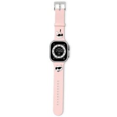 Karl Lagerfeld Pasek KLAWMSLKCNP Apple Watch 38|40|41mm różowy|pink strap 3D Rubber Karl&Choupette Heads цена и информация | Аксессуары для смарт-часов и браслетов | 220.lv